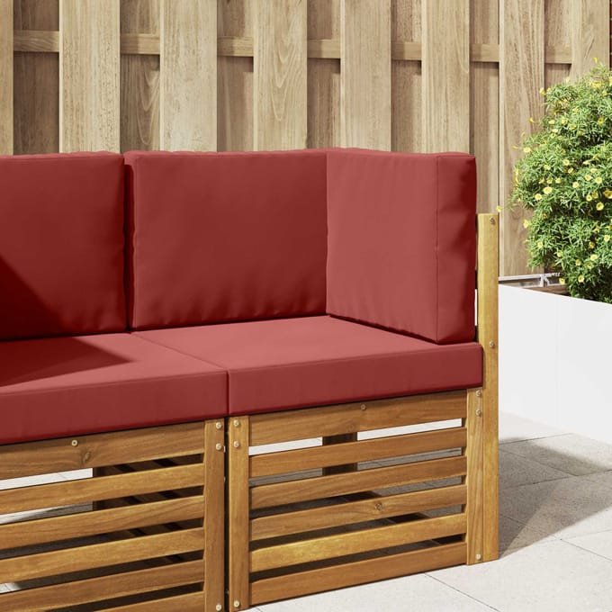 vidaXL - Buitenbankkussen - Polyester - Wijnrood - 60 - x - 60 - cm