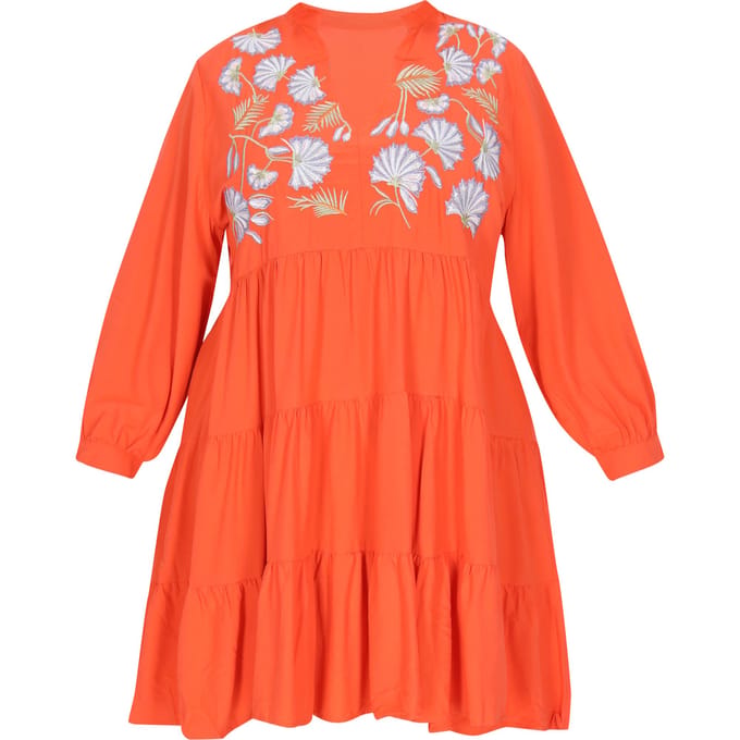 IZIA Grote maten jurk vrouwen oranje