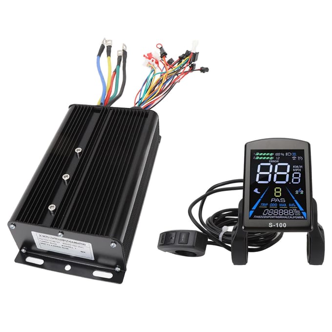 Elektrische Fiets Motor Controller Hoge Vermogen Borstelloze Motor Snelheid Controller Kit met LCD Display Handvat Handvat Ondersteuning black