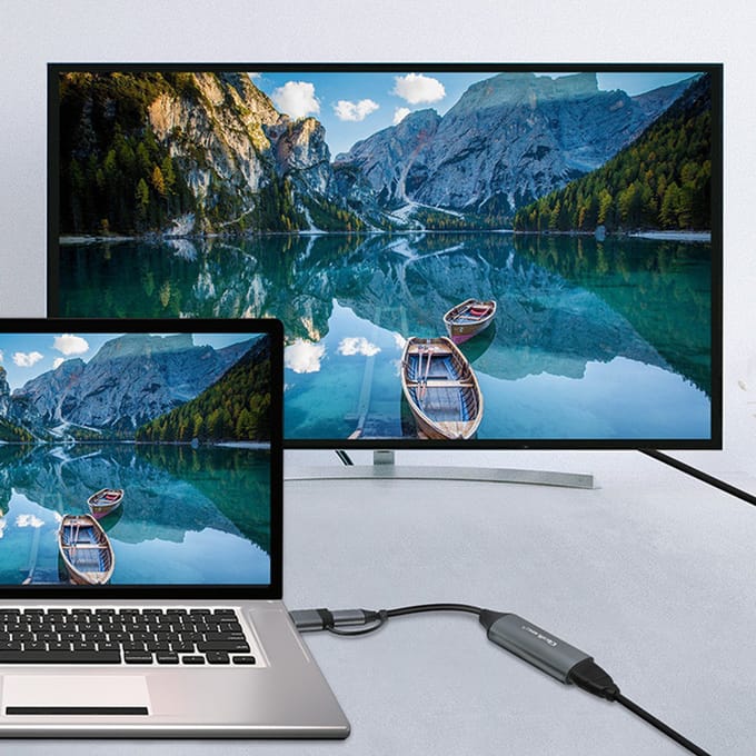 Qoltec beeldopnamekaart |   USB-C naar USB-A adapter |   HDMI |   4K 30Hz |   Aluminium