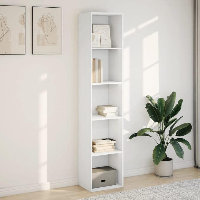 vidaXL - Boekenkast - 40x30x189 - cm - bewerkt - hout - wit