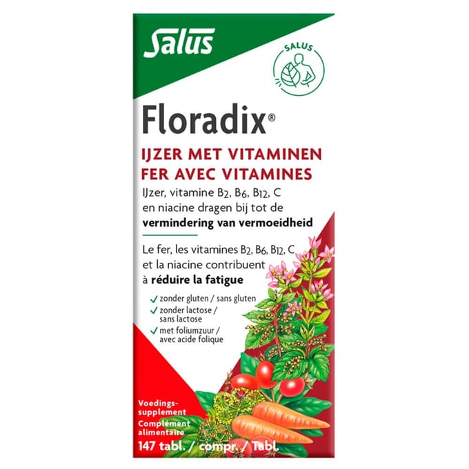 Salus Floradix IJzer-tabletten Bij vermoeidheid Voedingssupplement met ijzer 147 tabletten