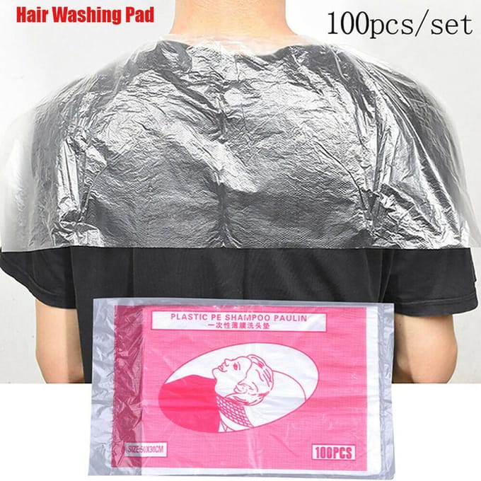 Lot de 100 capes de coupe jetables et imperméables pour salon de coiffure gray