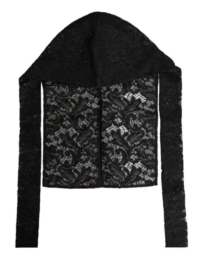 Dolce & Gabbana Zwarte Bloemenkant Hoofddoek Hoed