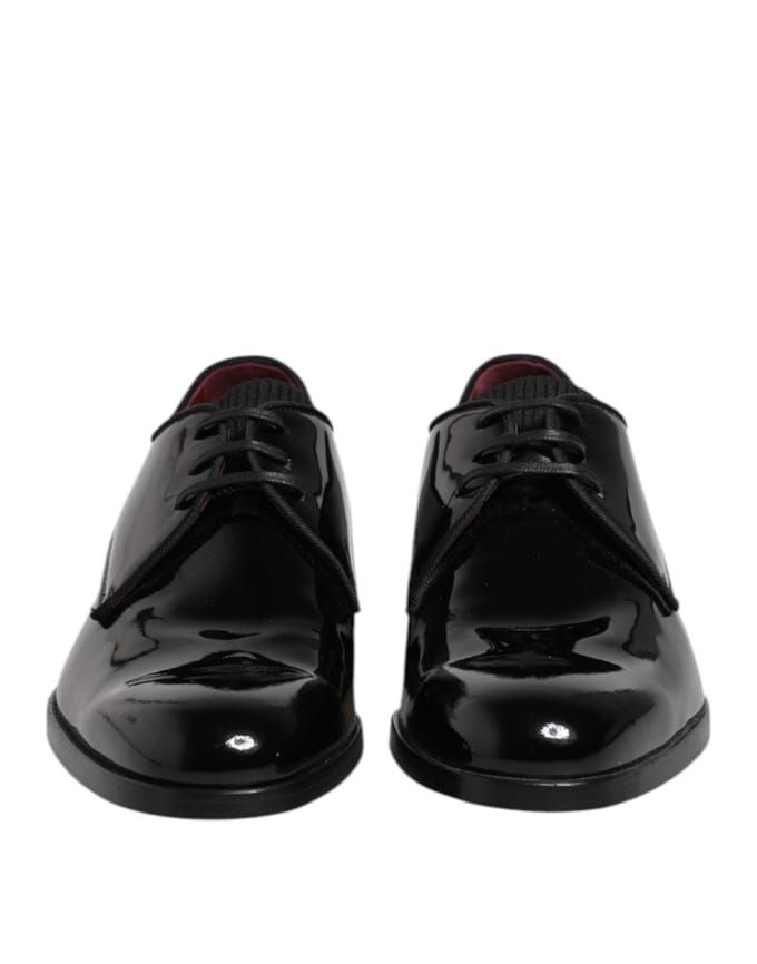 Dolce & Gabbana Zwarte Leren Veterschoenen voor Mannen Derby Formeel