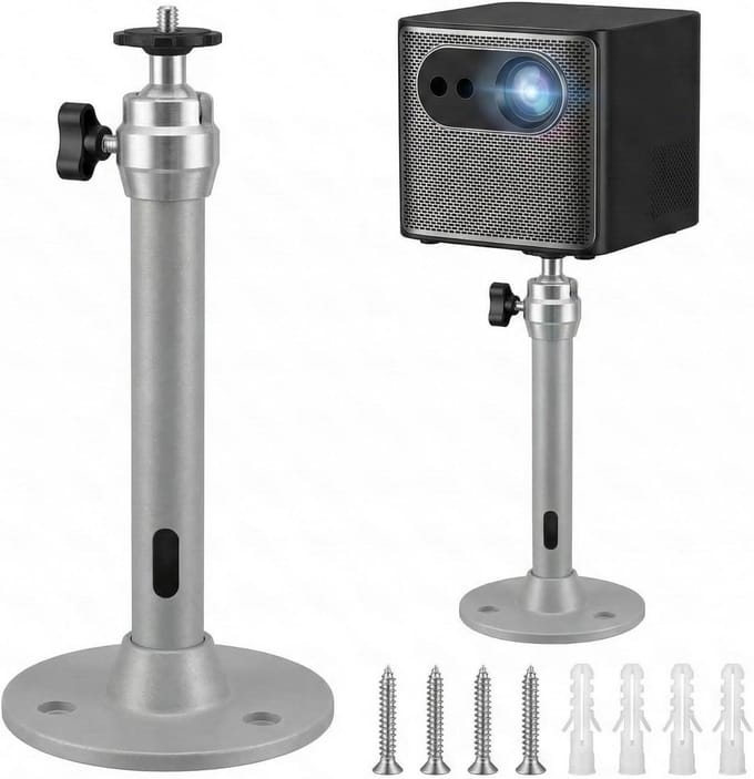 Projector Beugel - Projectorhouder Plafond - Thuisbioscoop Inrichten - Robuust Aluminium - 5 kg Draagvermogen - Grijs