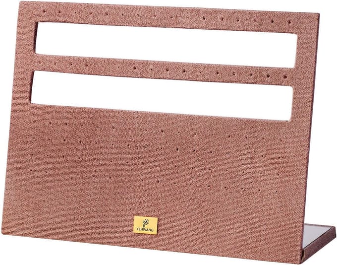 Yehwang - Oorbel display voor 48 paar oorbellen - Roze flanel