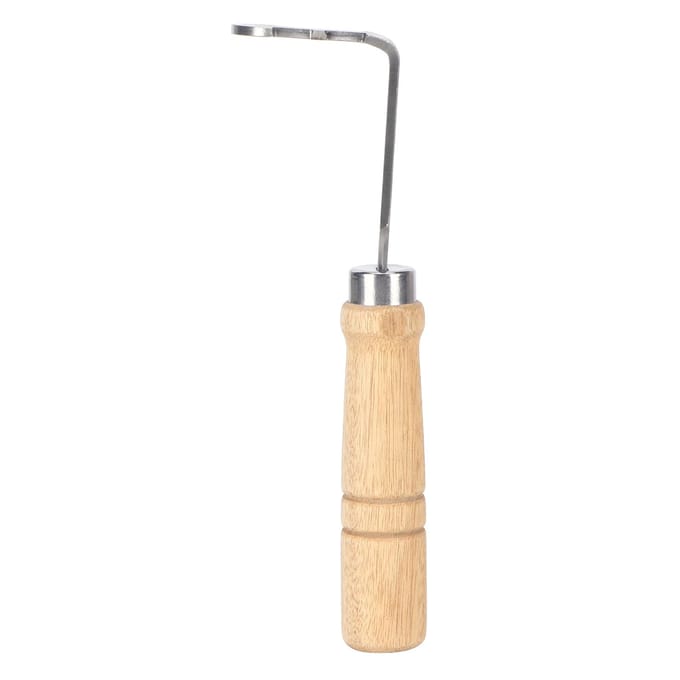 Bijenkorf Frame Schoonmaakschep met Houten Handvat Roestvrij Staal Schraper Schoonmaker Benodigdheid gray