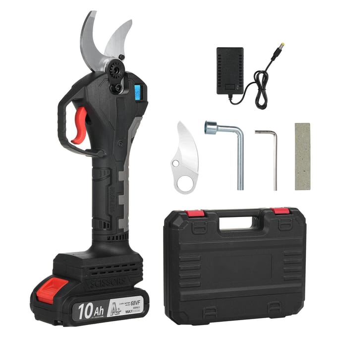 Sécateur électrique sans fil, sécateur de branches d'arbre alimenté par batterie avec balais US Plug 1 Battery noir