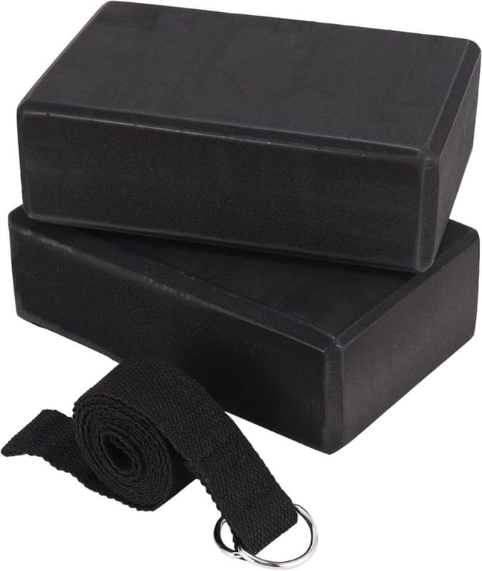Solidchoice - Set van 2 Antislip Yogablokken en Yogariem