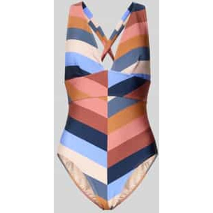 Badpak in all-over look met V-hals