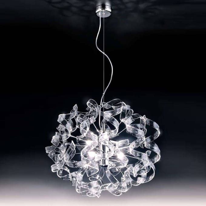 Metallux Glanzende hanglamp Crystal, ovaal