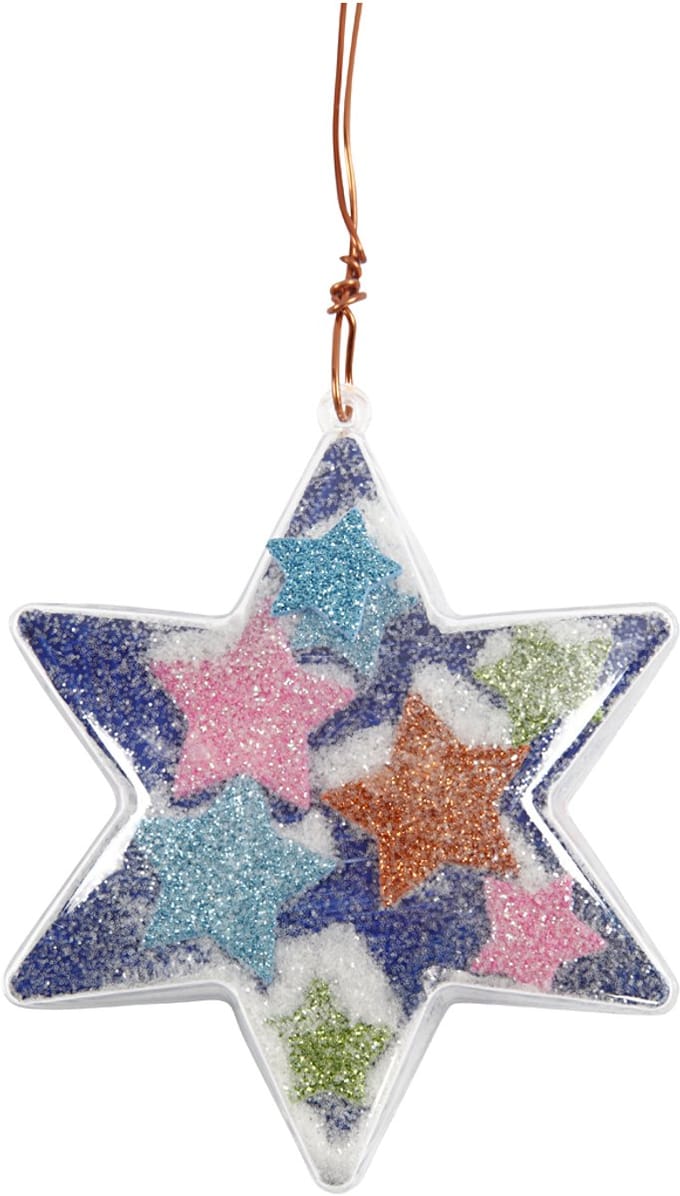 Deco ster, H: 10 cm, transparant, 5 stuk/ 1 doos