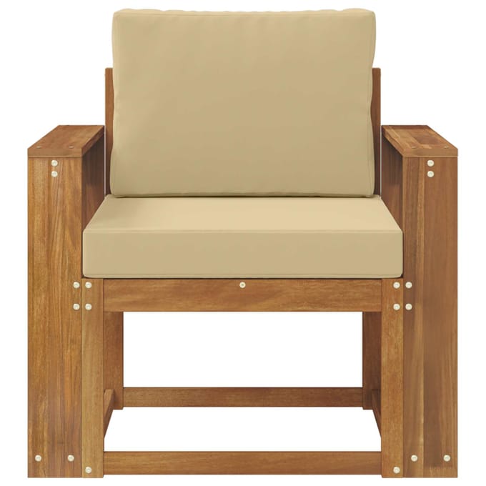 vidaXL - Buitensofa - Massief - Acacia - Hout - en - Polyester - Naturel