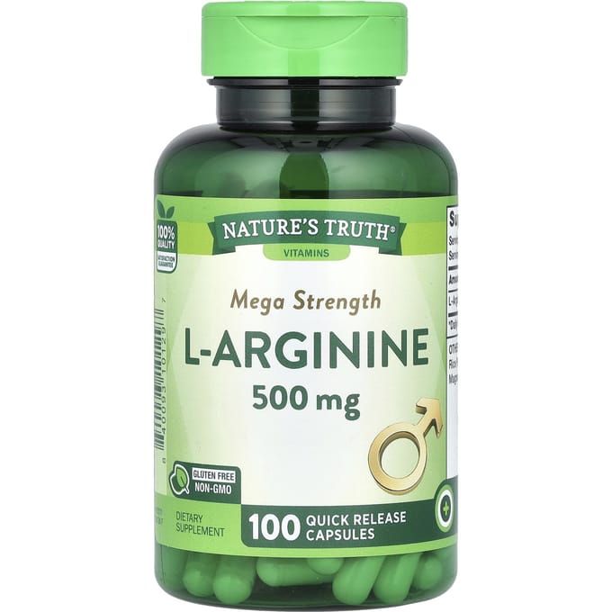 Nature's Truth, L-Arginine, 1.000 mg, 100 snel oplosbare capsules (500 mg per capsule)