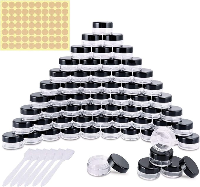 Lege plastic potjes 5ml - Set van 60 stuks voor opslag, knutselen en cosmetica