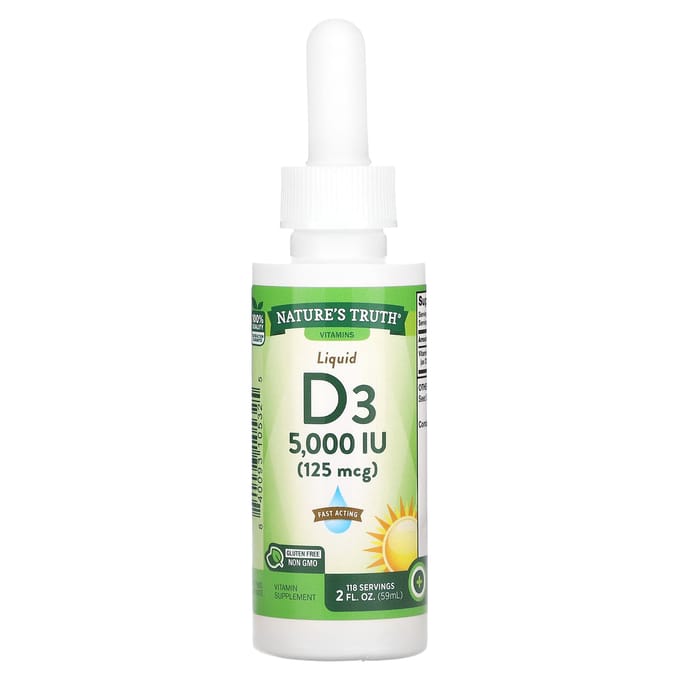 Nature's Truth, Vitamines, Vloeibare D3, 125 mcg (5.000 IE), 2 fl oz (59 ml)