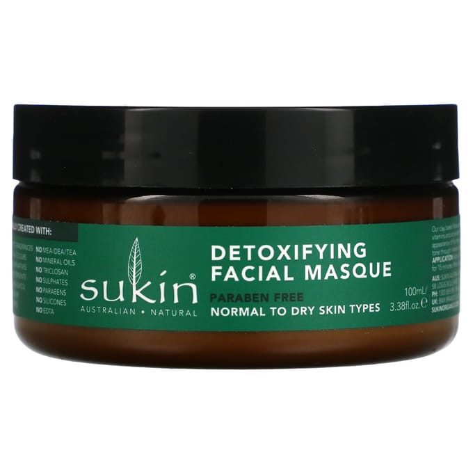 Sukin, Super Greens, Detox Gezichtsmasker, 100 ml (100 ml) black