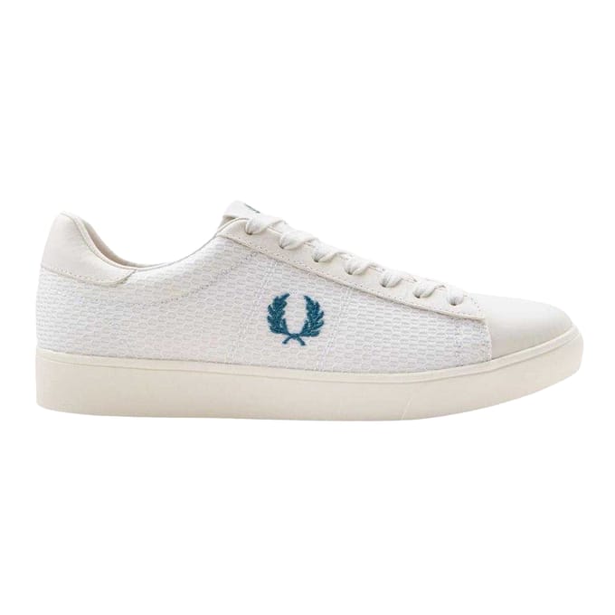 Fred Perry Heren Laurier Krans Logo Leren Trainers (Wit)
