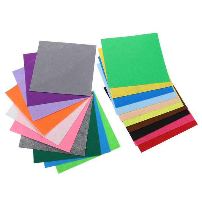 20 stuks Vilt Stoffen Vellen Assorti Kleur Zacht Geurloos 30x30cm Vilt Doek voor DIY Productie Knutselen blue