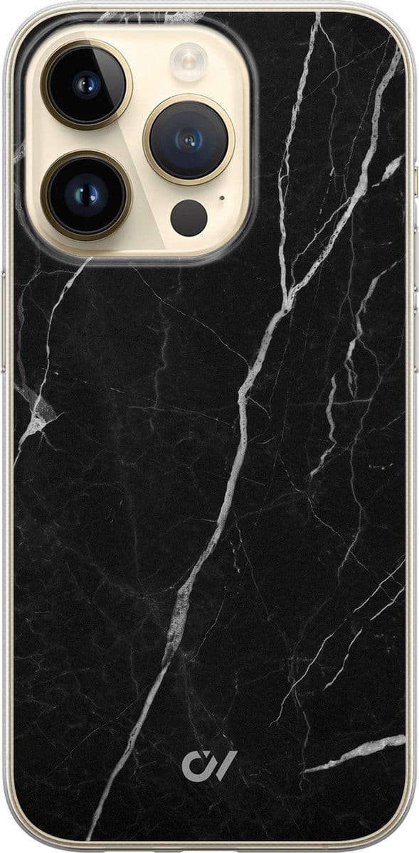 Hoesje geschikt voor Apple iPhone 14 Pro - Marble Noir - - Zwart - Apple - Casevibes