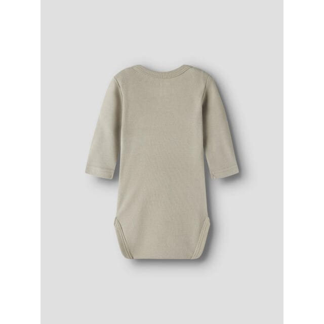 Name It Jongens kinder bodysuit nbmbody 3-pack effen grijs/beige/groen vosprint