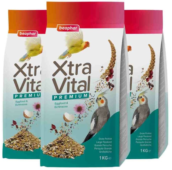 Beaphar XtraVital Grote Parkiet - 3 x 1 kg - Voordeelverpakking