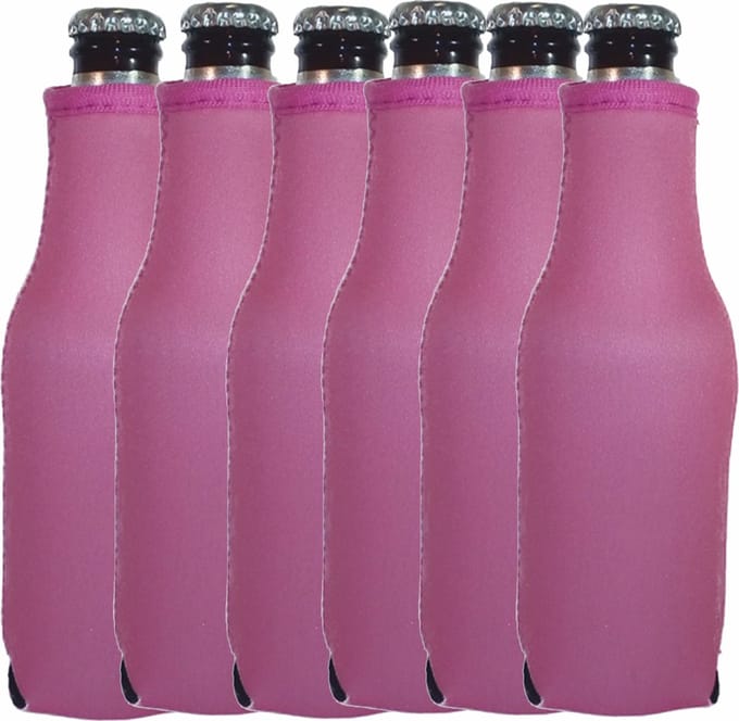 6 st. bierfleshouder- flessen koel houder - bierfles - Roze - Specialties by Eizook