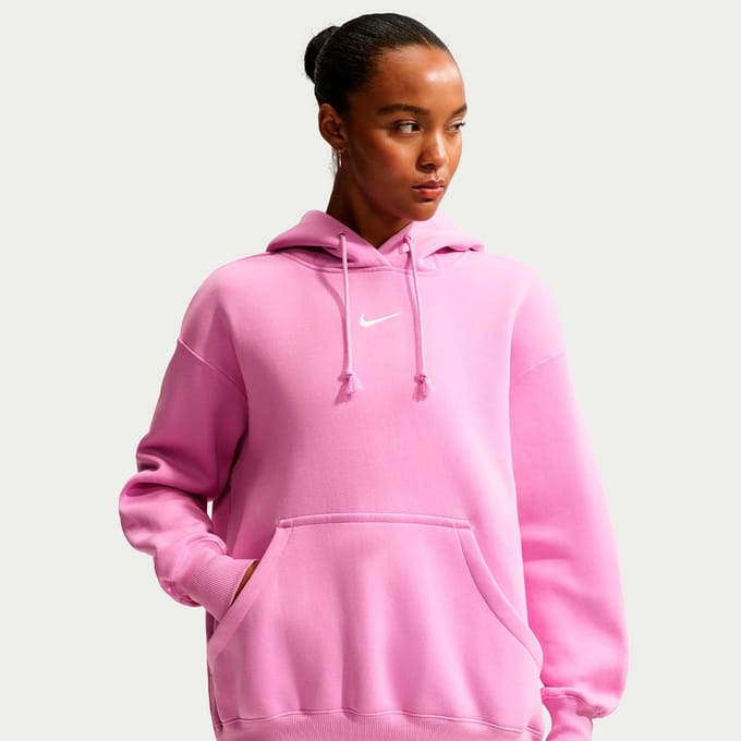 Nike Sportswear Phoenix Fleece Oversized Sweater met capuchon Dames-mauve