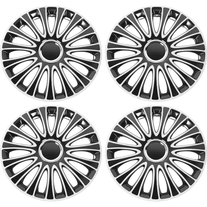 4 Pièces Cache-Moyeu de Roue 15 Pouces Encliquetable Universel ABS Cache-Moyeu R15 Ensemble de Couvercles de Jante de Roue de Rechange pour gray