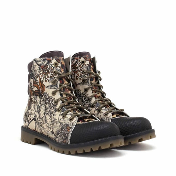 GOBY – Forest Sketch Dames Boots – Handmade en Vegan – Botanisch en Stoer – Maat 41