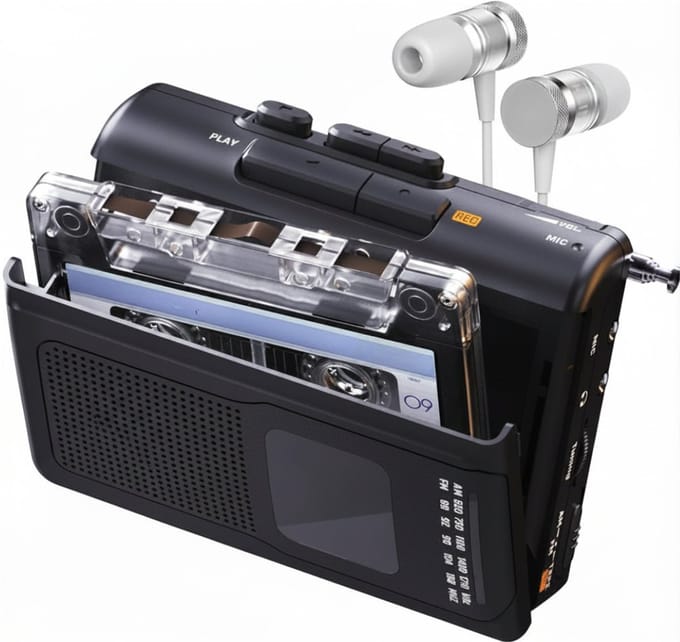 SNJY® Walkman - Casette Speler - Cassette Recorder - Zwart