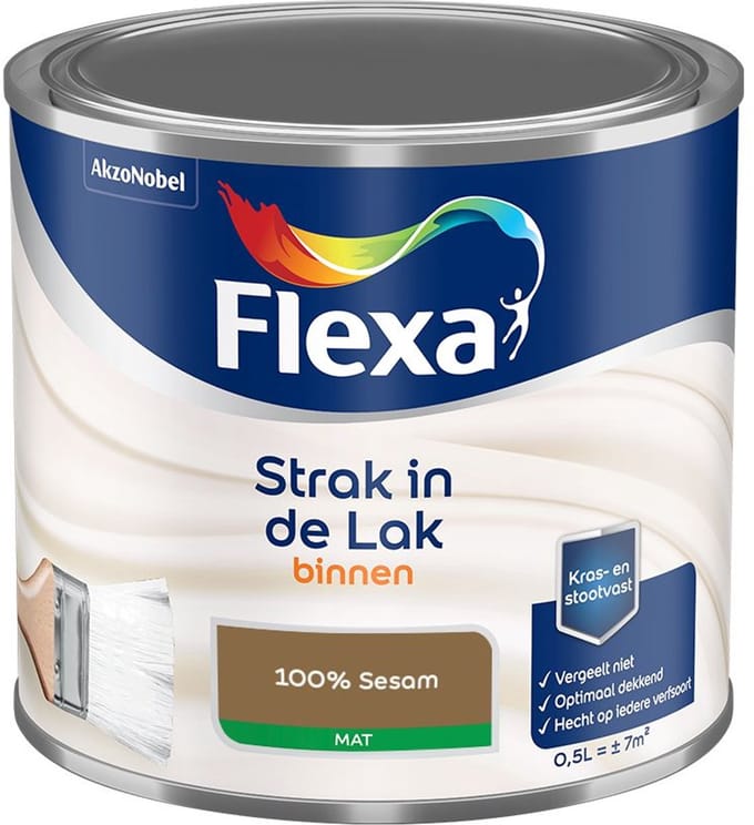 Flexa - Strak In De Lak Binnenlak Mat - 100% Sesam - Mengverf - 500 Ml