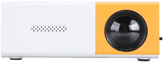 Allecto - Miniprojector - 4K - Draagbare LED-buitenhuisbioscoop - Geel en wit - Full HD - Kinderen - Compact formaat