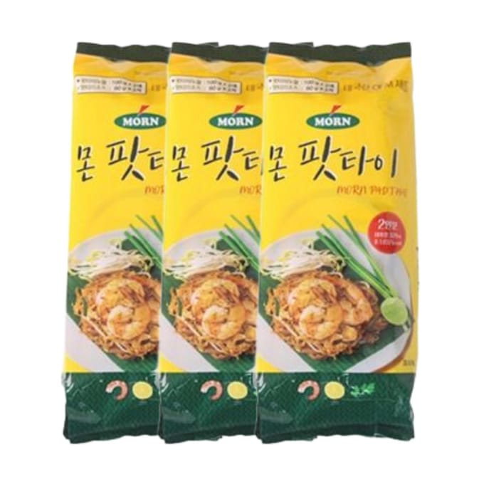Mon Kit de Cuisine Pad Thaï 320g Kit Repas 2 Portions x 3 Paquets Kit de Nouilles Thaï Authentiques