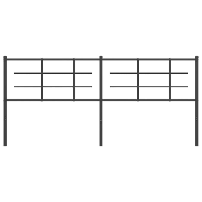 vidaXL - Vervangend - hoofdbord - 193 - cm - metaal - zwart