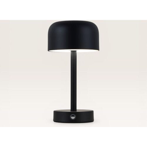 LUSENZ Ceyon - Paddenstoel lamp oplaadbaar Zwart 25 cm - Dressoir lamp - Tafellamp horeca - Dimbaar - Modern design - USB-C - 3000K/4500K/6000K