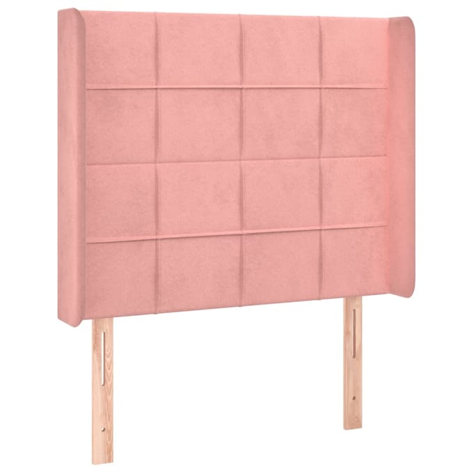 vidaXL - Hoofdbord - LED - 103x16x118/128 - cm - fluweel - roze
