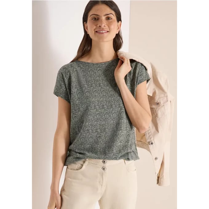 Shirt in burnout look met boothals