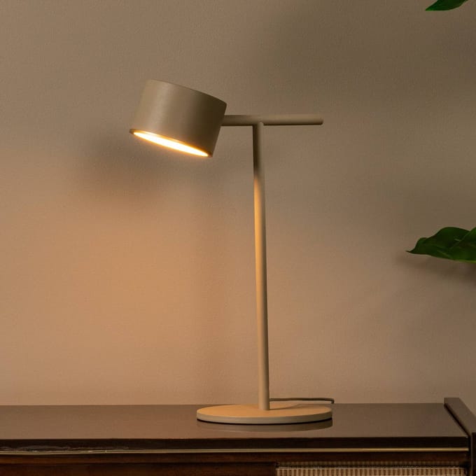 Lucide GIAN - Tafellamp - LED Dimbaar - 1x9W 2700K - Taupe