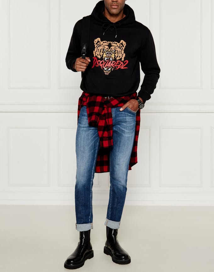Coole hoodie met Angry Bear-logo
