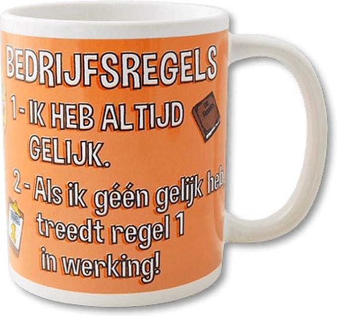 Paperdreams - Funny  Mug - Bedrijfsregels