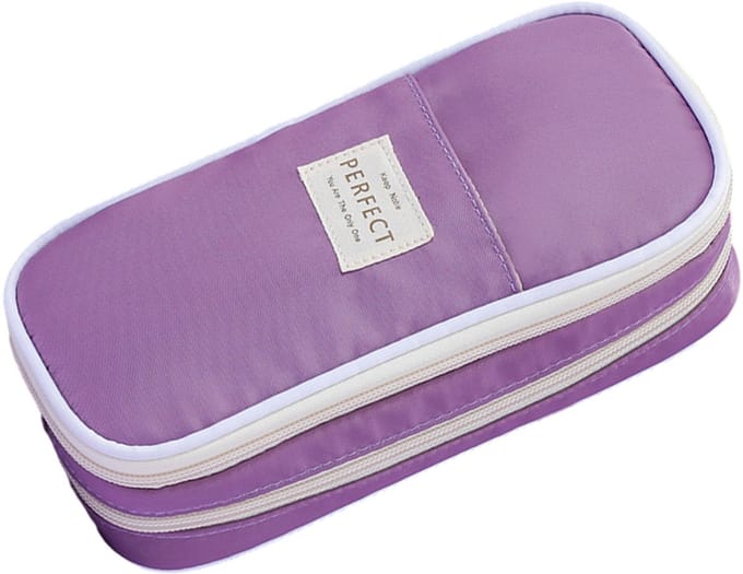 Etui Capaciteit - Splash-Proof Polyester Pennenzak - Multi-Function Stationery Organizer - Handige Opbergmap voor Schrijfwaar - Cadeau voor Leraar & Student - Paars
