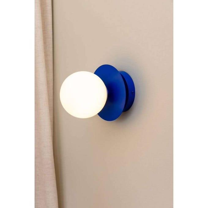 Globen Lighting wandlamp ART DECO, blauw/wit, Ø 16 cm, IP44