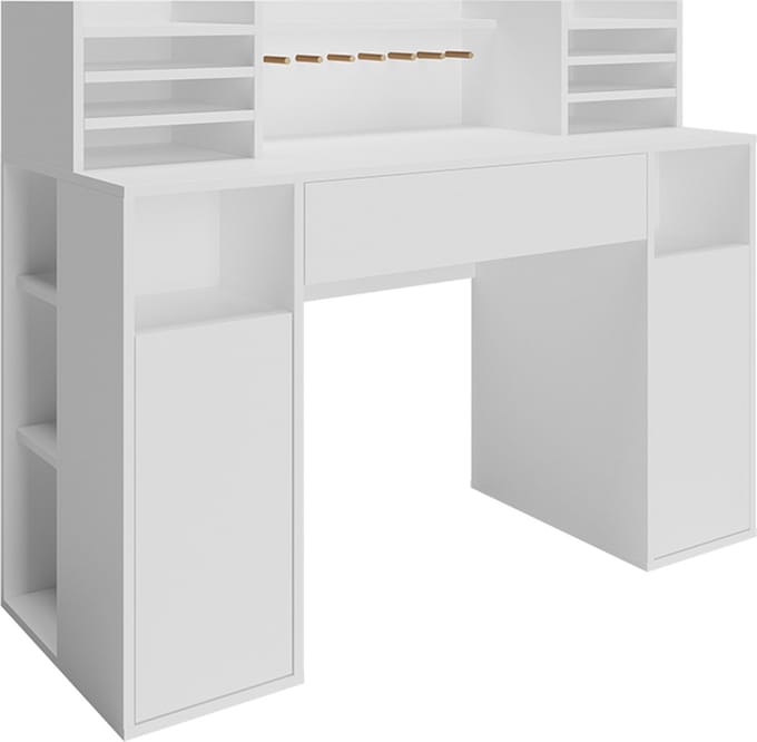 Vicco Bureau – 126.8 x 50 cm XL met legplanken Wit