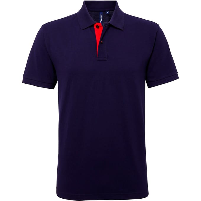 Asquith & Fox Heren Klassieke Pasvorm Contrast Poloshirt (Marine / Rood)
