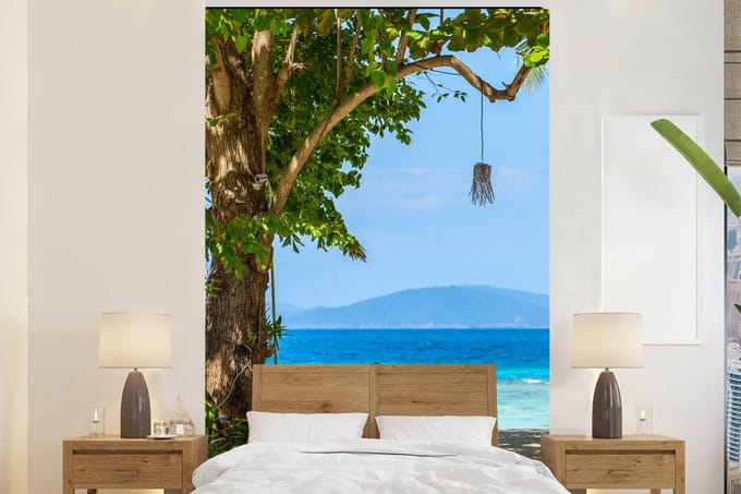 Behang - Fotobehang Tropisch - Strand - Zee - Breedte 170 cm x hoogte 260 cm