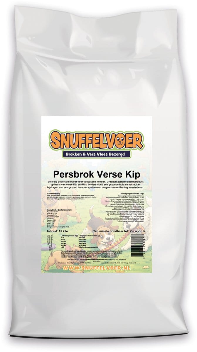 Persbrok Verse Kip 15 kilo (glutenvrij) - Snuffelvoer