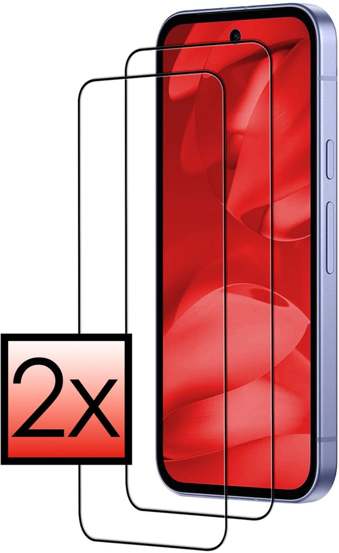 Screenprotector - 2 Stuks - Geschikt voor Google Pixel 9a - Full Cover - Beschermglas - Gehard Glas - Tempered Glass - Screen Protector