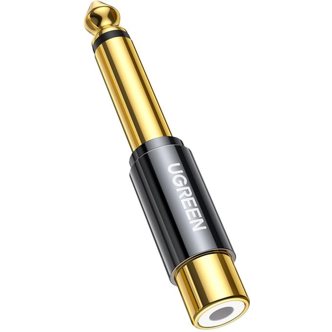 Ugreen AV169 Serie - Geluidsadapter - Jack 6.35 mm naar RCA - Goud - Koperlegering